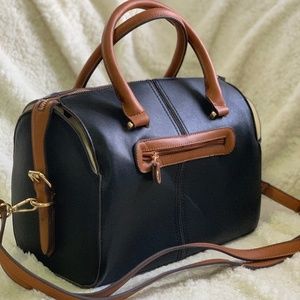 COPY - Black Brown and Cream Colored Doctor's Bag